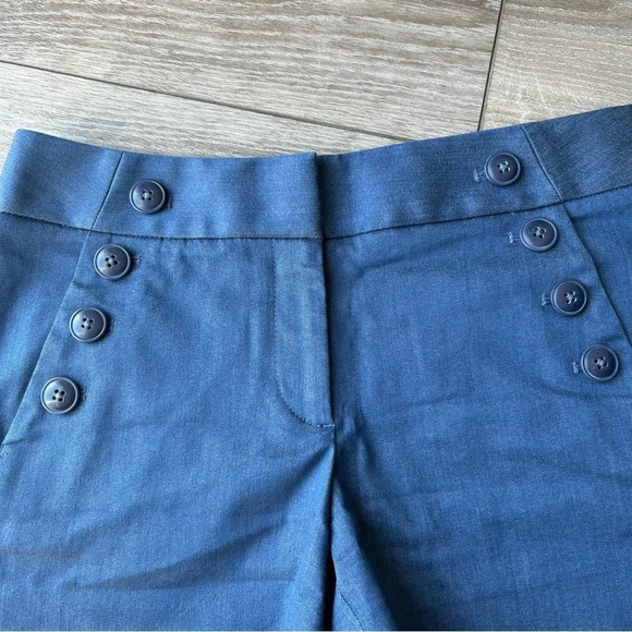 Ann Taylor Flat Front Blue  Stretch Shorts - Picture 4 of 11